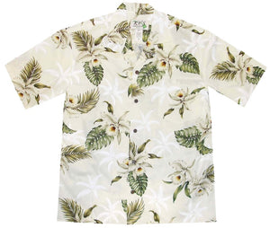 Ky's Classic Orchid Hawaiian Shirt White