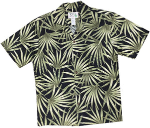 Ky's Black Flourishing Fan Palms Hawaiian Shirt.