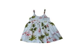 Girl's Bungee Dress 6M / White Flamingo Fever Girl's Hawaiian Bungee Dress