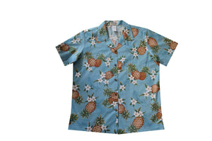 Hawaiian Blouse S / Blue Pineapple Mania Women's Hawaiian Shirt
