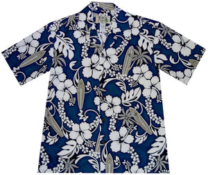 Ky's Vintage Surfers Paradise Hawaiian Shirt Navy Blue