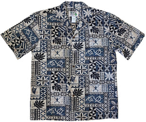 Ky's Grey Honu Tapa Hawaiian Shirt.