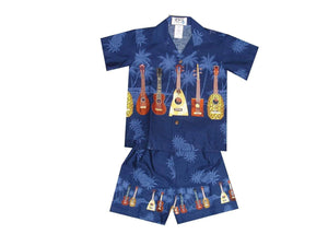 Boy's Set 2 / Navy Blue Ukulele Collection Boy's Cabana Set