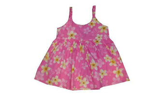 Girl's Bungee Dress 6M / Pink Plumeria Girl's Hawaiian Bungee Dress