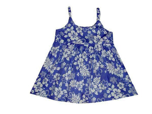 Girl's Bungee Dress 6M / Purple Floral Silhouette Girl's Hawaiian Bungee Dress