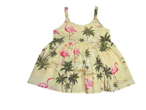 Girl's Bungee Dress 6M / Yellow Flamingo Fever Girl's Hawaiian Bungee Dress