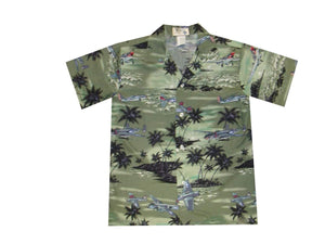 World War 2 Planes Boy's Hawaiian Shirt