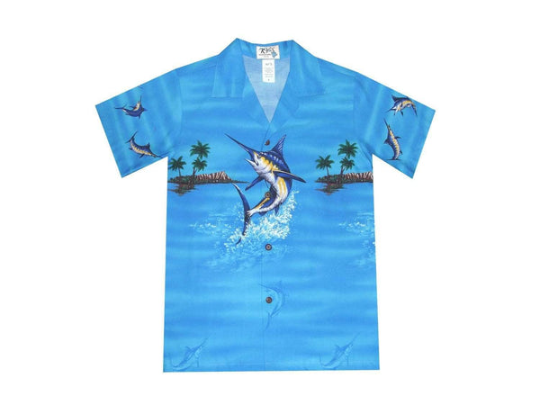 Jumping Marlin Boy's Hawaiian Shirt