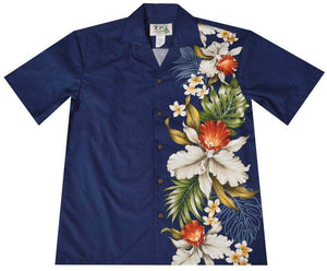 Ky's Orchid and Plumeria Side Panel Hawaiian Shirt