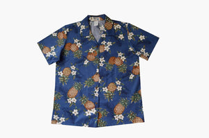 Hawaiian Blouse S / Navy Blue Pineapple Mania Women's Hawaiian Shirt