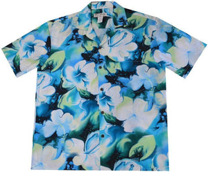 Ky's Splash Hibiscus Rayon Hawaiian Shirt