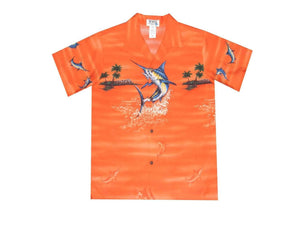 Jumping Marlin Boy's Hawaiian Shirt