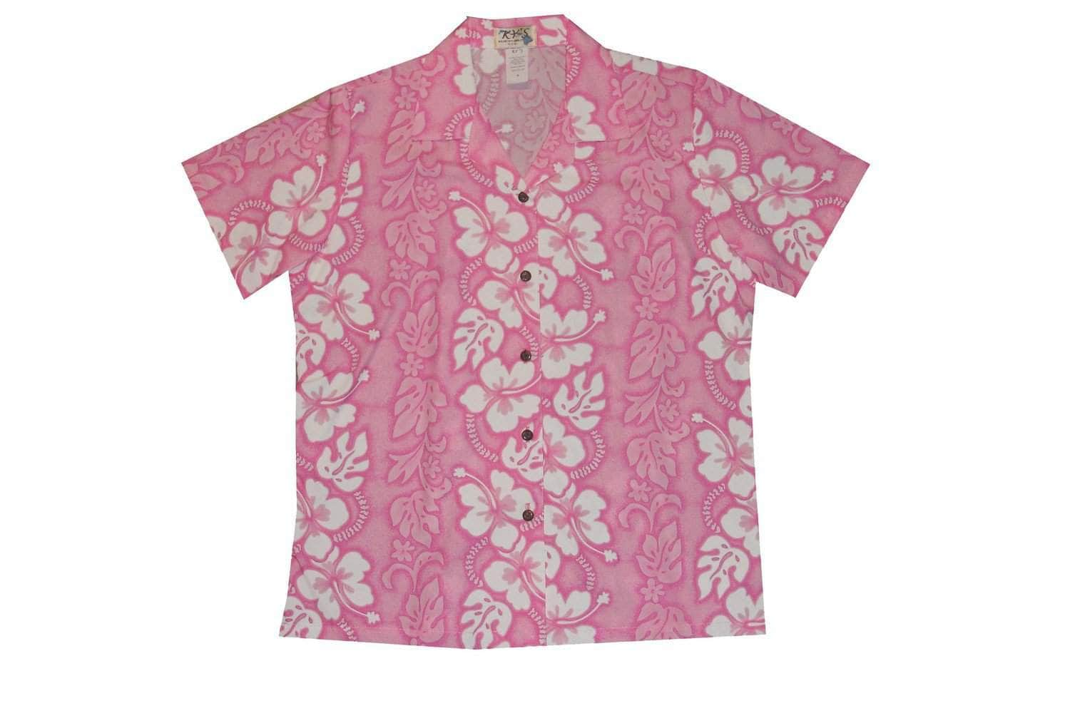 Hibiscus Lei Women's Hawaiian Shirt - Ky's Hawaiian Shirts