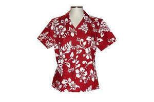 Hibiscus Silhouette Girl's Hawaiian Blouse