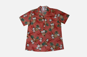 Hawaiian Blouse S / Red Pineapple Mania Women's Hawaiian Shirt