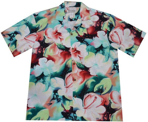 Ky's Splash Hibiscus Rayon Hawaiian Shirt