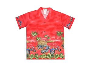 Tropical Motorcycles Boy's Hawaiian Shirt