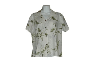 Girl's Hawaiian Blouse S / White Garden Orchid Girl's Hawaiian Blouse