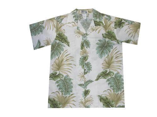 Boy's Hawaiian Shirts S / White Hawaiian Leaves Boy's Hawaiian Shirt