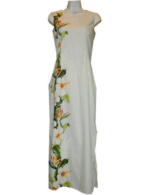 Hibiscus and Bird of Paradise Long Tank Hawaiian Dress