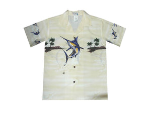 Jumping Marlin Boy's Hawaiian Shirt