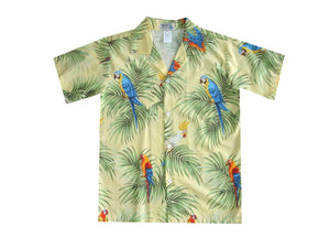 Boy's Hawaiian Shirts S / Yellow Parrot Forest Boy's Hawaiian Shirt
