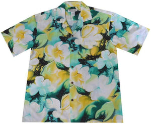 Ky's Splash Hibiscus Rayon Hawaiian Shirt