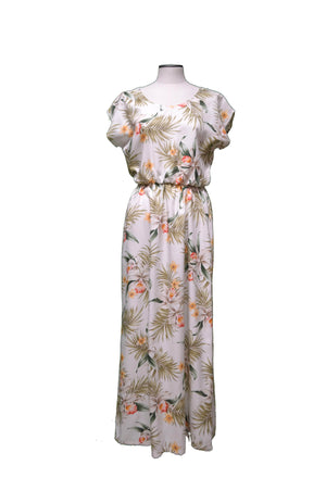 Blooming Orchid Hawaiian Maxi Rayon Dress