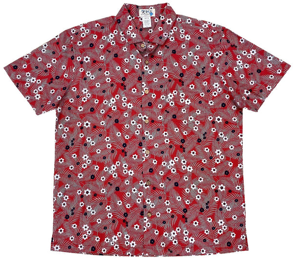 Ky's Palm Spring Button Up Hawaiian Shirt Red