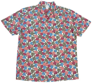 Ky's Waianae Kai Leaf Button Up Hawaiian Shirt Coral