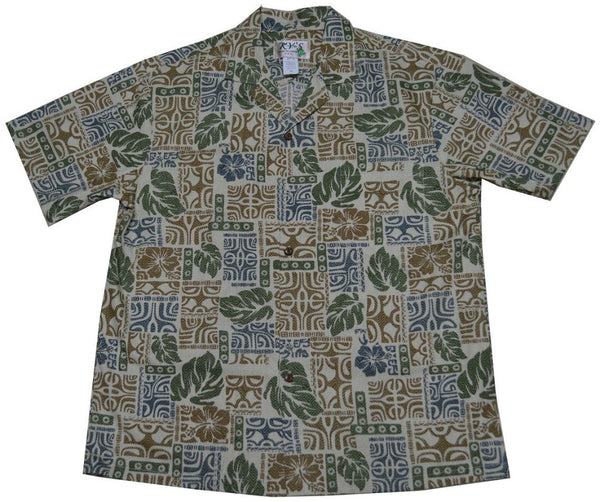 ★SCULPTOR★ Boho Hawaiian Shirt Misty Stripe SC25S238MT Mystical Tapa Hawaiian Shirt - Ky's Hawaiian Shirts