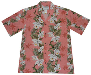 Ky's Orchid Lei Panel Rayon Hawaiian Shirt