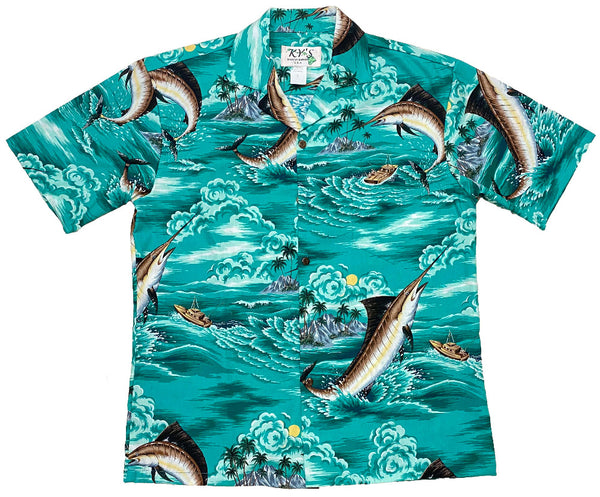 Ky's Tropical Blue Marlin Hawaiian Shirt