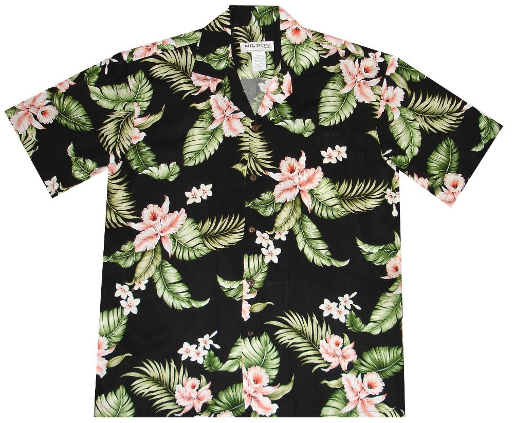 Ky's Wild Orchid Floral Rayon Hawaiian Shirt