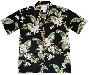 Ky's Wild Orchid Floral Rayon Hawaiian Shirt